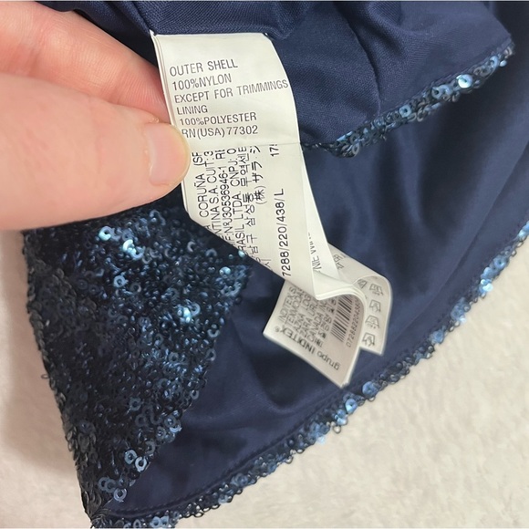 NWT Trafaluc Zara blue peplum sequin top size large - Picture 9 of 9